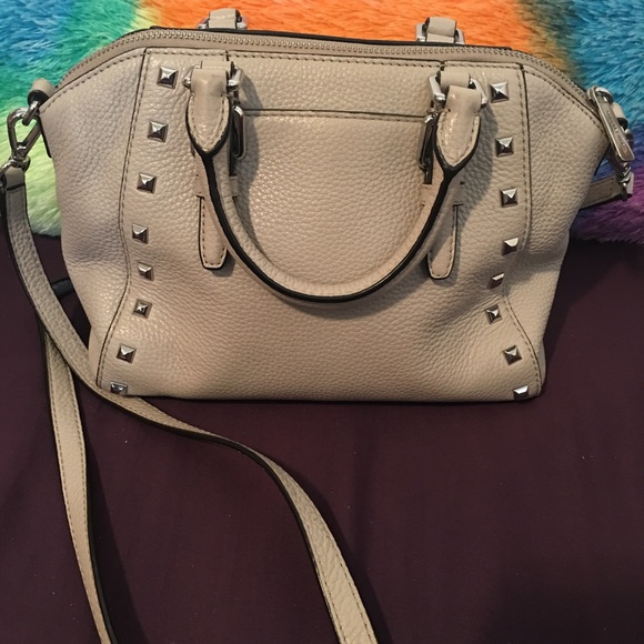 Michael Kors Gray Studded Crossbody Purse - Picture 2 of 6